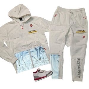 Fly supply wind breaker sweatsuit 2 piece Sz various